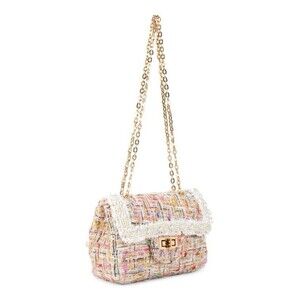 Tiny Treats By Zomi Gems Purse Classic Multicolored White Tweed Handbag MRSP $49